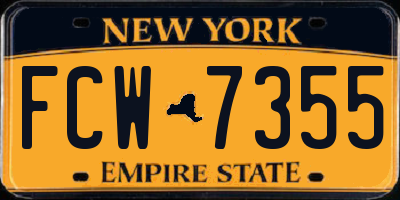 NY license plate FCW7355