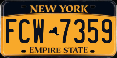 NY license plate FCW7359