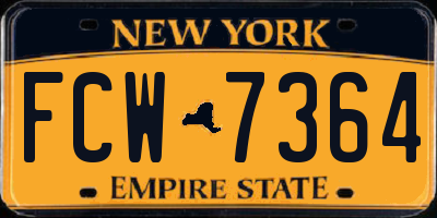 NY license plate FCW7364