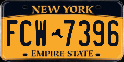 NY license plate FCW7396