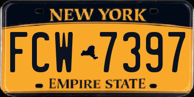 NY license plate FCW7397