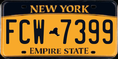 NY license plate FCW7399