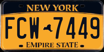 NY license plate FCW7449