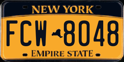 NY license plate FCW8048