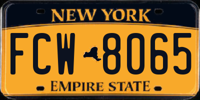 NY license plate FCW8065