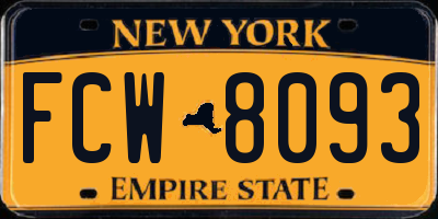NY license plate FCW8093