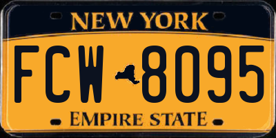 NY license plate FCW8095