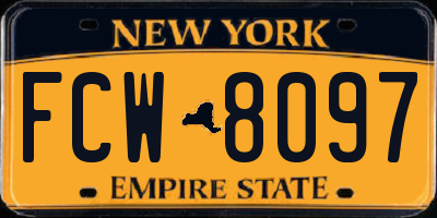 NY license plate FCW8097