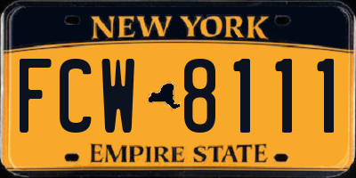 NY license plate FCW8111