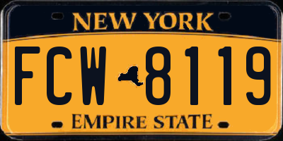 NY license plate FCW8119