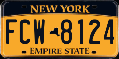 NY license plate FCW8124