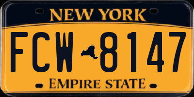 NY license plate FCW8147