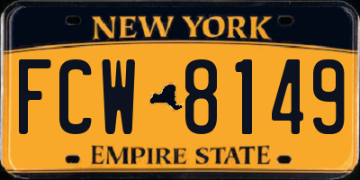 NY license plate FCW8149