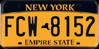 NY license plate FCW8152