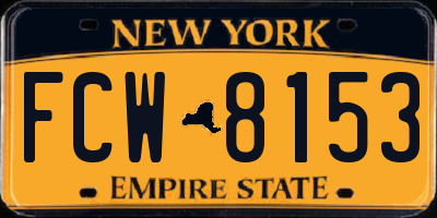 NY license plate FCW8153
