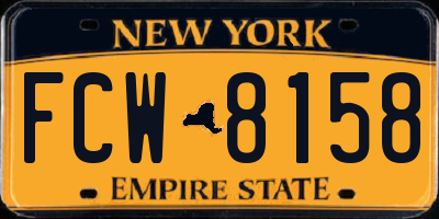 NY license plate FCW8158