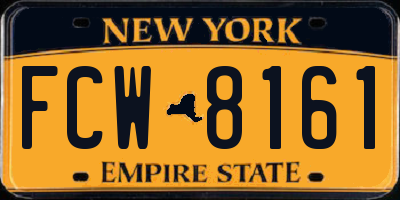 NY license plate FCW8161