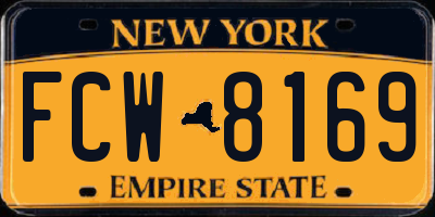 NY license plate FCW8169