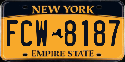 NY license plate FCW8187