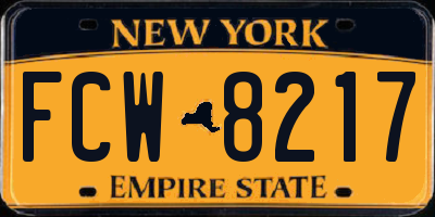 NY license plate FCW8217