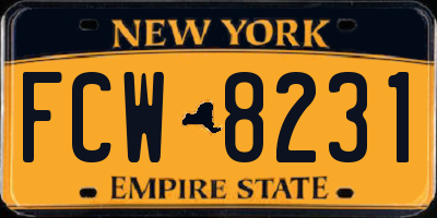 NY license plate FCW8231