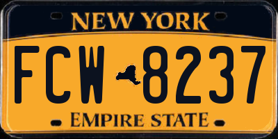 NY license plate FCW8237