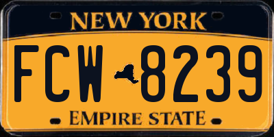 NY license plate FCW8239
