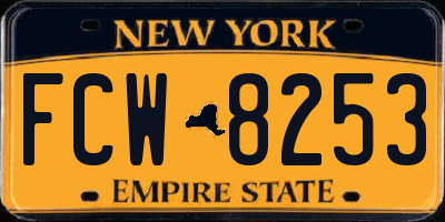 NY license plate FCW8253