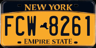 NY license plate FCW8261