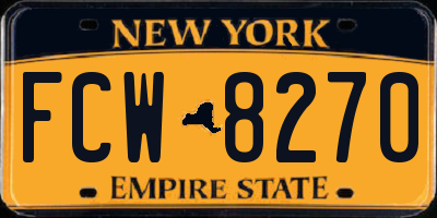 NY license plate FCW8270