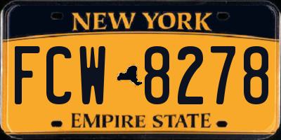 NY license plate FCW8278