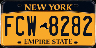 NY license plate FCW8282