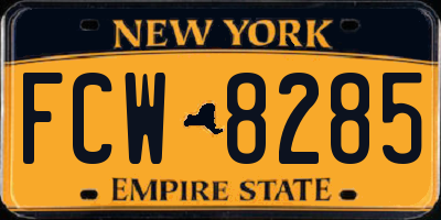 NY license plate FCW8285