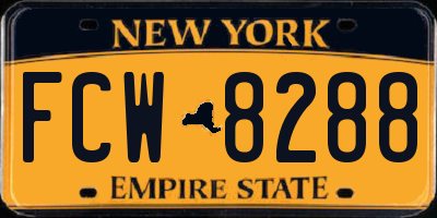 NY license plate FCW8288