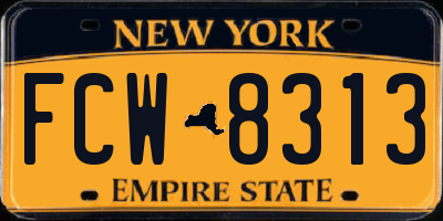 NY license plate FCW8313
