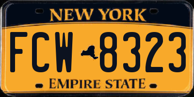 NY license plate FCW8323