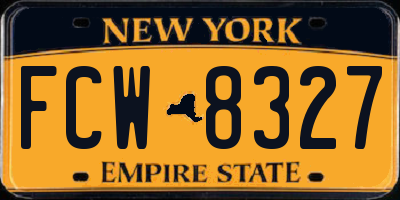 NY license plate FCW8327
