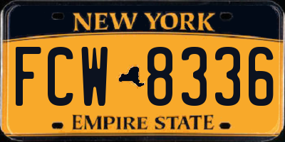 NY license plate FCW8336