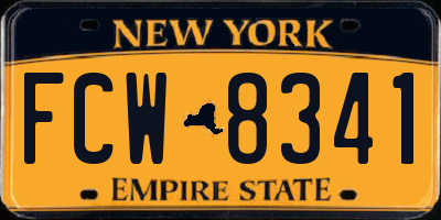 NY license plate FCW8341