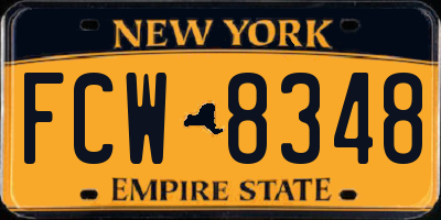 NY license plate FCW8348