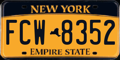 NY license plate FCW8352