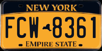 NY license plate FCW8361