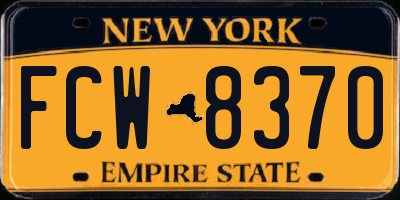 NY license plate FCW8370