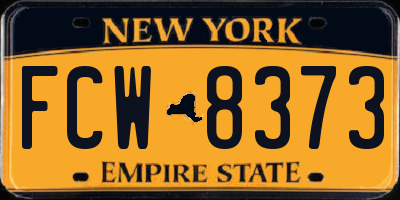 NY license plate FCW8373