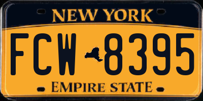 NY license plate FCW8395