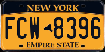 NY license plate FCW8396