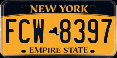 NY license plate FCW8397