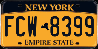 NY license plate FCW8399