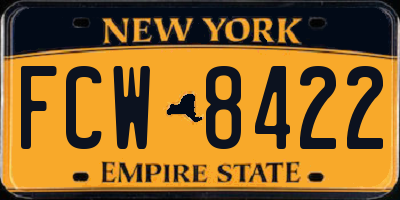 NY license plate FCW8422