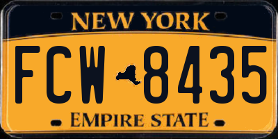 NY license plate FCW8435